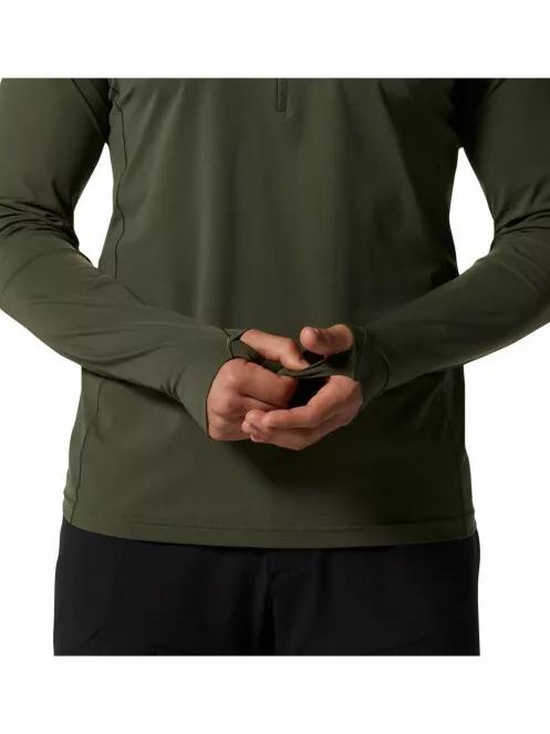 Mountain Hardwear Mountain Stretch 1/2 Zip férfi aláöltöző felső zöld színben 6