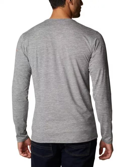 Columbia Tech Trail Graphic Long Sleeve Shirt férfi hosszú ujjú póló szürke színben 3