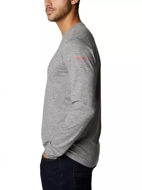 Columbia Tech Trail Graphic Long Sleeve Shirt férfi hosszú ujjú póló szürke színben 4