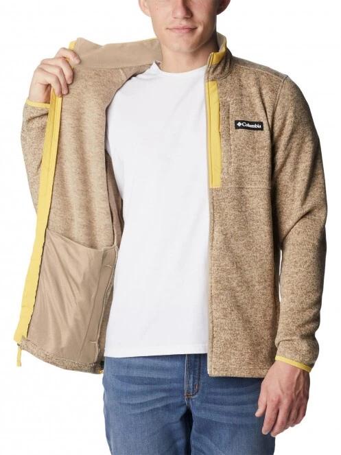Columbia Sweater Weather Full Zip férfi polár pulóver homok színben 5