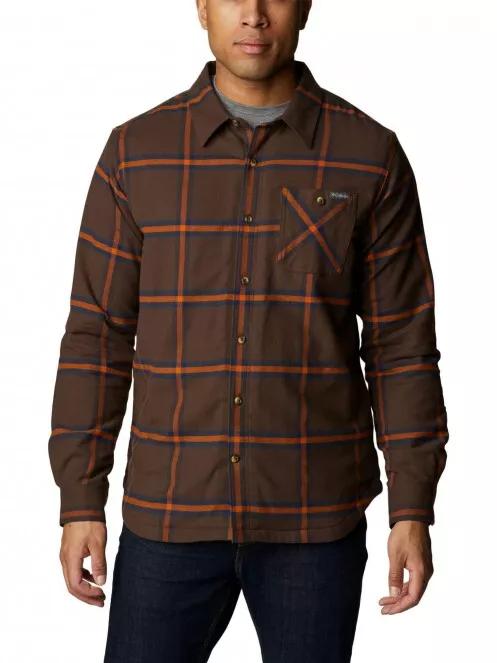 Columbia Cornell Woods Fleece Lined Flannel férfi hosszú ujjú ing barna színben 2