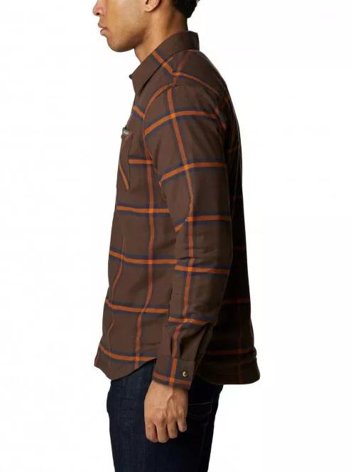 Columbia Cornell Woods Fleece Lined Flannel férfi hosszú ujjú ing barna színben 4