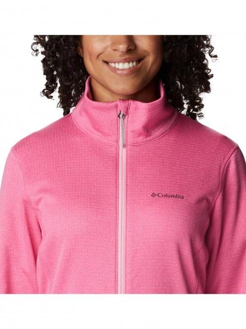 Columbia W Park View Grid Fleece Full Zip női polár pulóver rózsaszín színben 6