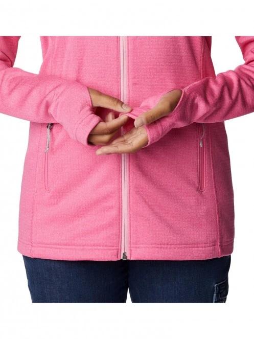 Columbia W Park View Grid Fleece Full Zip női polár pulóver rózsaszín színben 7