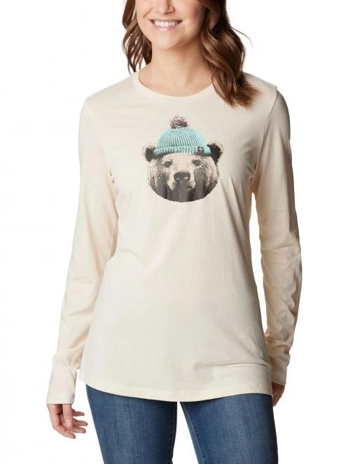 Columbia Hidden Haven Long Sleeve Tee női hosszú ujjú póló homok színben 2