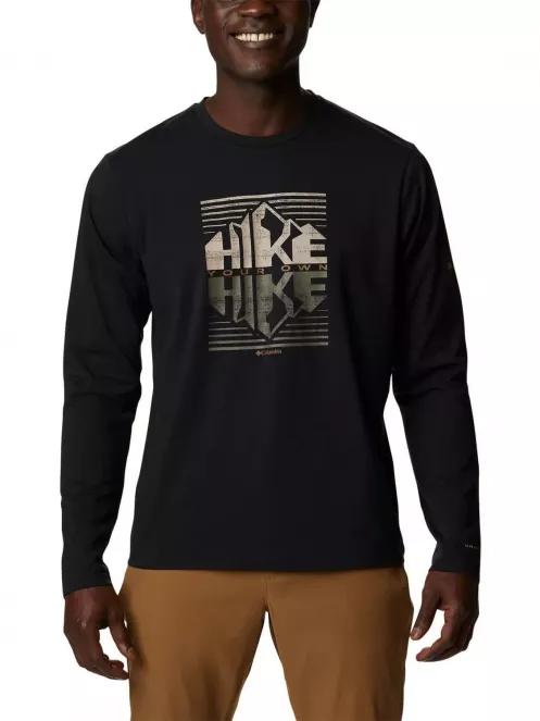 Columbia Sun Trek Graphic Long Sleeve Shirt férfi hosszú ujjú póló fekete színben 2