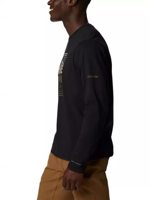 Columbia Sun Trek Graphic Long Sleeve Shirt férfi hosszú ujjú póló fekete színben 3