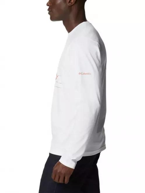 Columbia Sun Trek Graphic Long Sleeve Shirt férfi hosszú ujjú póló fehér színben 4
