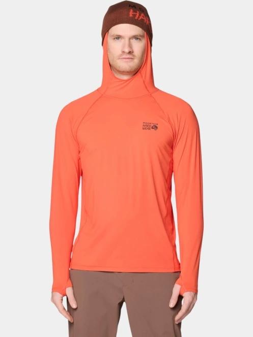 Mountain Hardwear Crater Lake Long Sleeve Hoody férfi hosszú ujjú sport póló piros színben 5