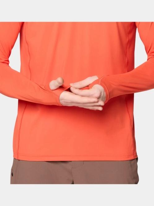 Mountain Hardwear Crater Lake Long Sleeve Hoody férfi hosszú ujjú sport póló piros színben 7