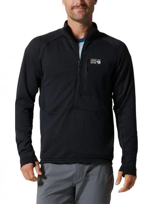 Mountain Hardwear Polartec Power Grid Half Zip Jacket férfi polár pulóver fekete színben 2