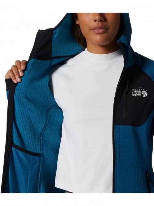 Mountain Hardwear Polartec Power Grid Full Zip Hoody női polár pulóver kék színben 6