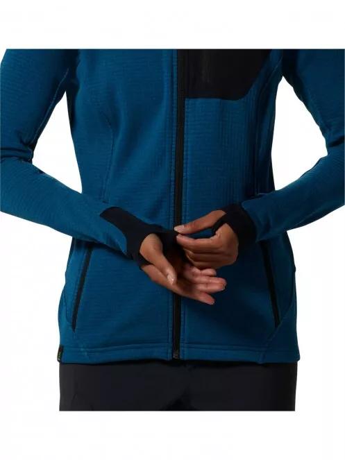 Mountain Hardwear Polartec Power Grid Full Zip Hoody női polár pulóver kék színben 7