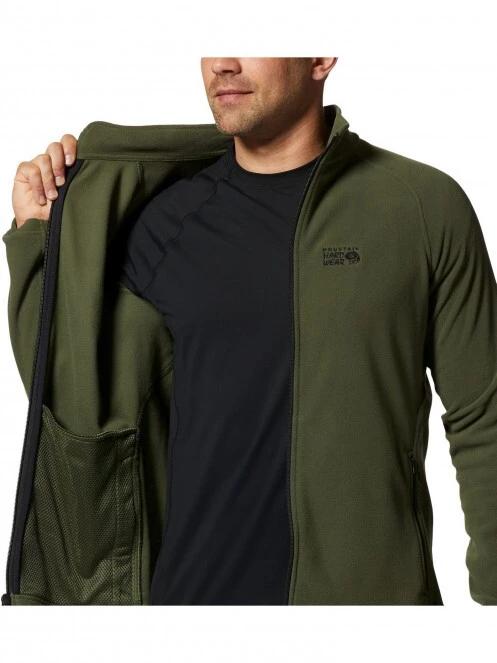 Mountain Hardwear Polartec Microfleece Full Zip férfi polár pulóver zöld színben 5