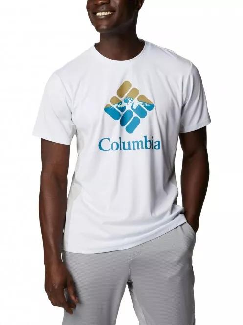 Columbia Zero Ice Cirro-Cool Graphic Tee férfi rövid ujjú sport póló fehér színben 2