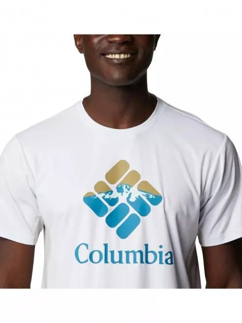 Columbia Zero Ice Cirro-Cool Graphic Tee férfi rövid ujjú sport póló fehér színben 5