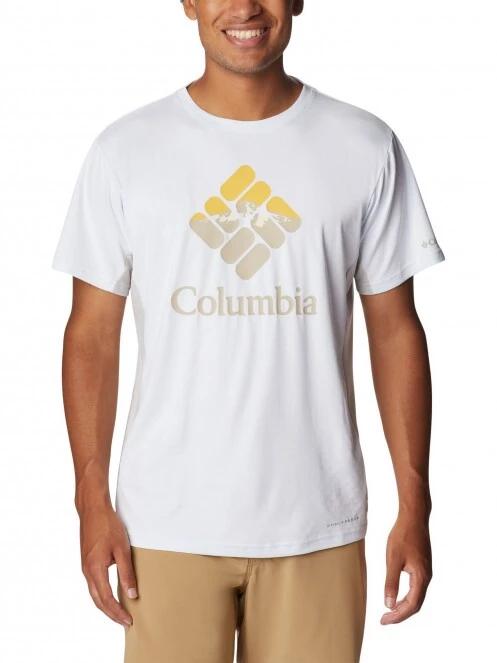 Columbia Zero Ice Cirro-Cool Graphic Tee férfi rövid ujjú sport póló fehér színben 2