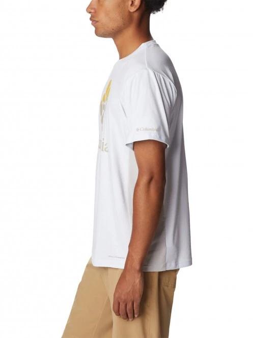 Columbia Zero Ice Cirro-Cool Graphic Tee férfi rövid ujjú sport póló fehér színben 3