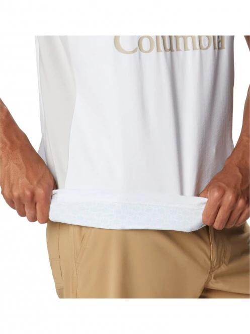 Columbia Zero Ice Cirro-Cool Graphic Tee férfi rövid ujjú sport póló fehér színben 6