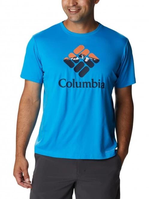 Columbia Zero Ice Cirro-Cool Graphic Tee férfi rövid ujjú sport póló kék színben 2