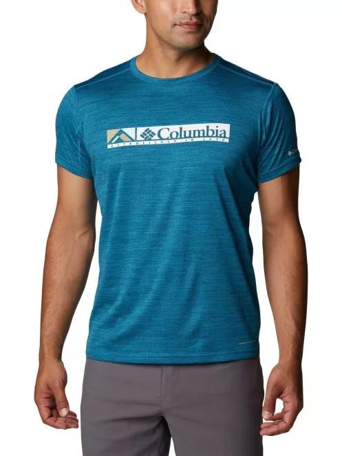 Columbia Alpine Chill Zero Graphic Short Sleeve férfi rövid ujjú sport póló kék színben 2
