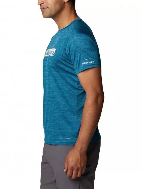 Columbia Alpine Chill Zero Graphic Short Sleeve férfi rövid ujjú sport póló kék színben 4