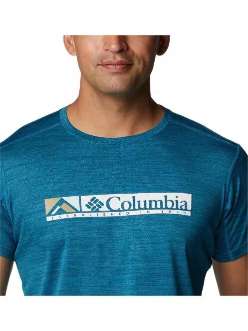 Columbia Alpine Chill Zero Graphic Short Sleeve férfi rövid ujjú sport póló kék színben 5