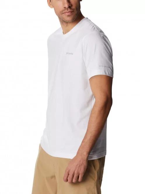 Columbia Sun Trek V-Neck Short Sleeve Shirt férfi rövid ujjú póló fehér színben 3