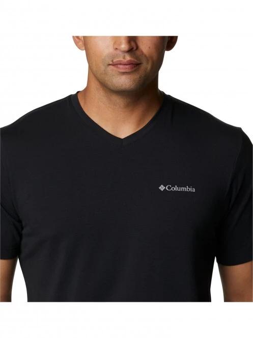 Columbia Sun Trek V-Neck Short Sleeve férfi rövid ujjú sport póló fekete színben 5