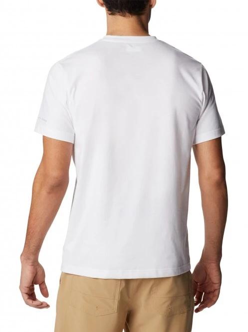 Columbia Sun Trek V-Neck Short Sleeve férfi rövid ujjú sport póló fehér színben 4