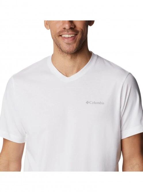 Columbia Sun Trek V-Neck Short Sleeve férfi rövid ujjú sport póló fehér színben 5