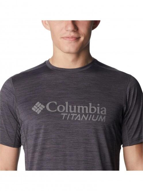 Columbia M Titan Pass Graphic Tee férfi rövid ujjú sport póló fekete színben 5