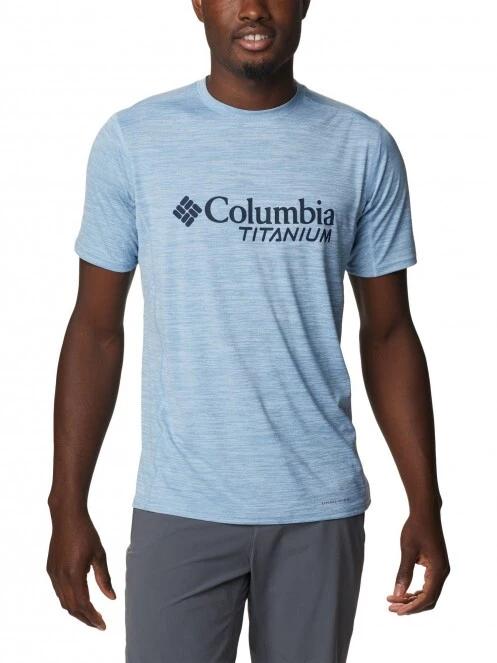 Columbia M Titan Pass Graphic Tee férfi rövid ujjú sport póló kék színben 2