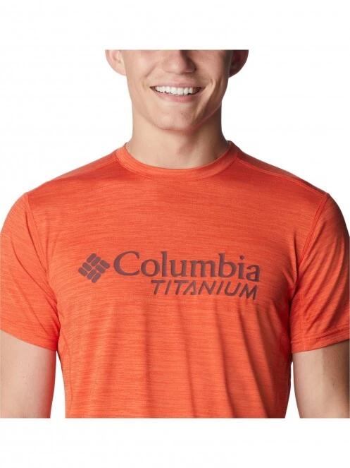 Columbia M Titan Pass Graphic Tee férfi rövid ujjú sport póló narancssárga színben 5