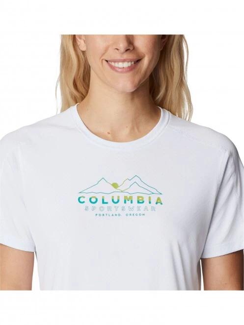 Columbia W Zero Rules Graphic Crew női rövid ujjú sport póló fehér színben 5