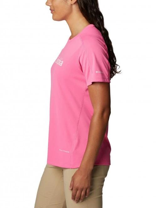 Columbia W Zero Rules Graphic Crew női rövid ujjú sport póló magenta színben 3