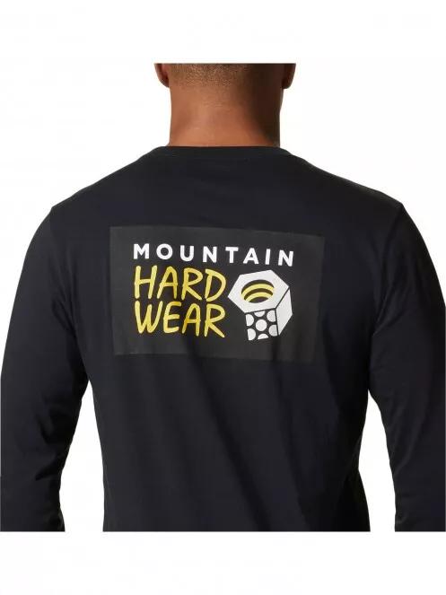 Mountain Hardwear MHW Logo in a Box Long Sleeve férfi hosszú ujjú póló fekete színben 5