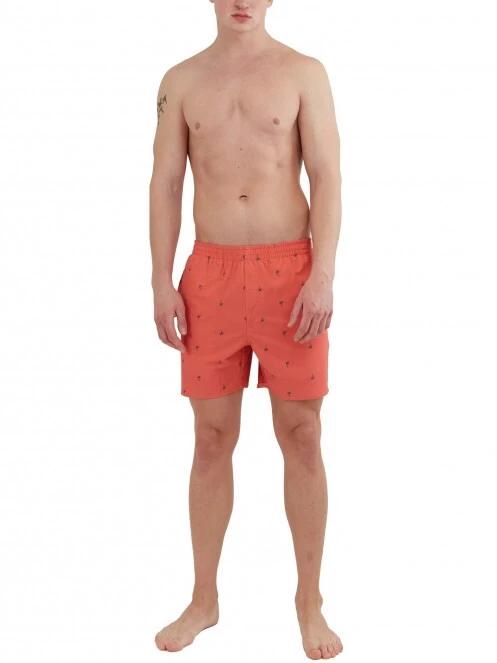 Fundango Bono Print Boardshort férfi fürdőnadrág piros színben 4
