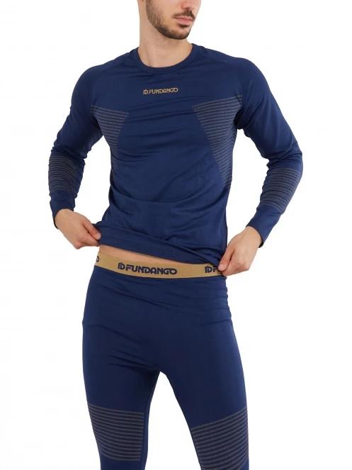 Fundango Seamless Baselayer Set férfi aláöltöző szett sötétkék színben 5