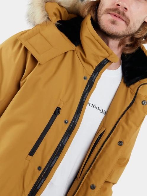 Fundango Spirit Parka Jacket férfi télikabát sárga színben 8