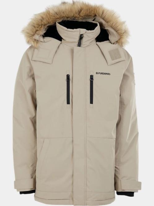 Fundango Spirit Parka Jacket férfi télikabát homok színben 8