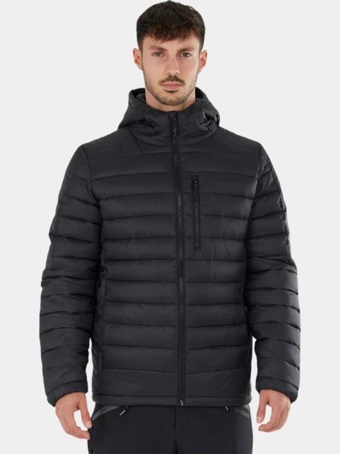 Fundango Matt Hooded Jacket férfi steppelt átmeneti kabát fekete színben 2