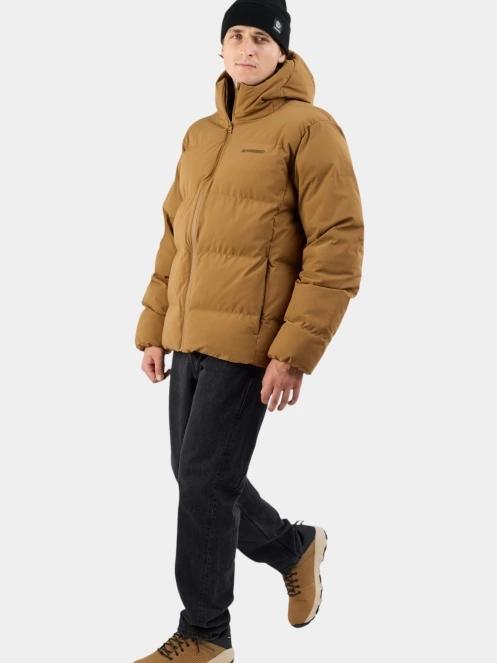 Fundango Newport Puffer Jacket férfi steppelt télikabát barna színben 4