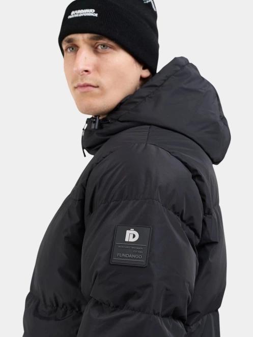 Fundango Ewan II Puffer Jacket férfi steppelt télikabát fekete színben 6