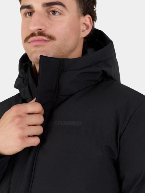 Fundango Nordvik Parka Jacket férfi steppelt télikabát fekete színben 5