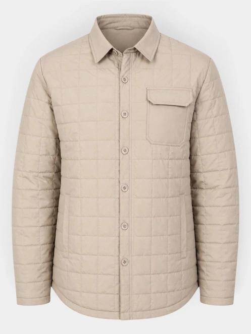 Fundango Grido Padded Shirt Jacket férfi ingkabát homok színben 9