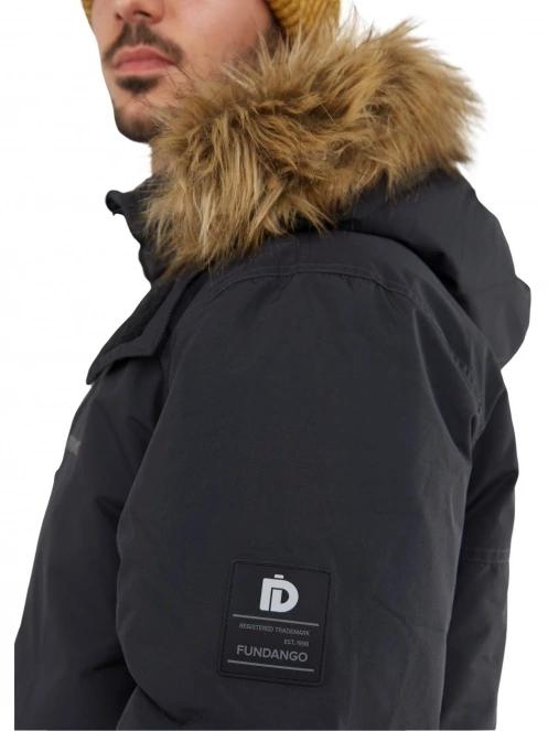 Fundango Spirit Parka Jacket férfi télikabát fekete színben 7