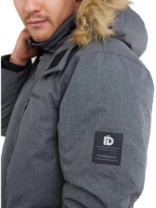 Fundango Spirit Parka Jacket férfi télikabát szürke színben 4
