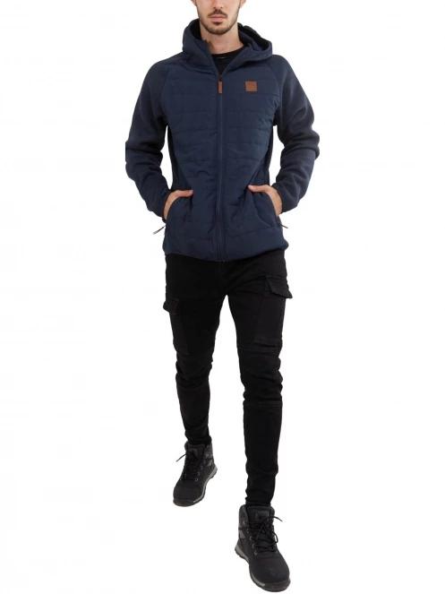 Fundango Obsidian Hybrid Jacket férfi polár pulóver kék színben 4