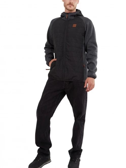 Fundango Obsidian Hybrid Jacket férfi polár pulóver fekete színben 4